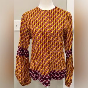 DEMESTIK by REUBEN REUEL, women’s long sleeve button up top, 100% cotton